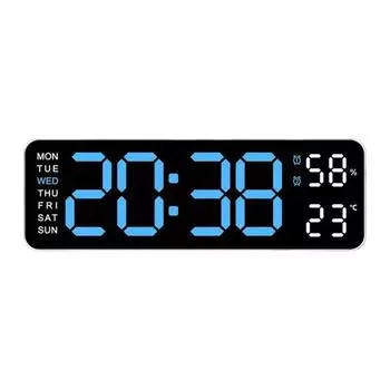 Настольные цифровые часы, большой дисплей, календарь, часы с двумя будильниками, функция повтора сигнала, регулируемая яркость, легко читаемость