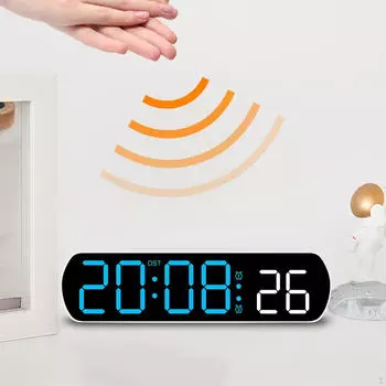 Настольные цифровые часы, цифровой будильник, небольшой 12/24-часовой дисплей, современный настольный компьютер зелёный