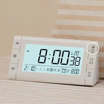 Настольные цифровые часы настольный будильник таймер для домашнего декора белый