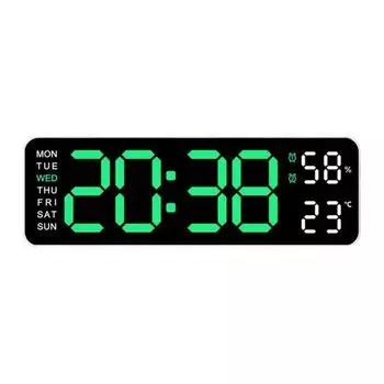 Настольные цифровые часы с большим дисплеем, календарем, двумя будильниками, функцией повтора, регулируемой яркостью, легко читаемым 12/24-часовым будильником