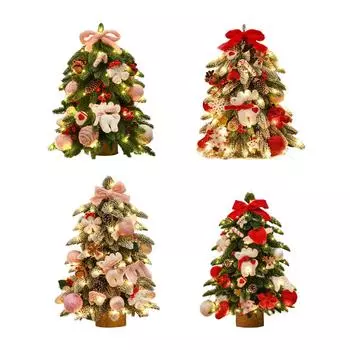 Настольные флокированные украшения для рождественской елки, настольные украшения, рождественские украшения, набор для снежной елки One Size