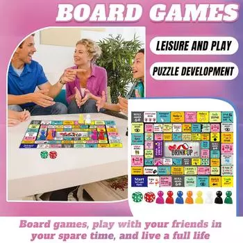 Настольные игры для взрослых с выпивкой, веселые интерактивные игры для вечеринок с выпивкой для игрового вечера, дня рождения, семейной игры или любого случая, возраст 21+, 2-8 игроков One Size