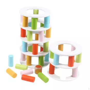 Настольные игры с накоплением Падающая башня Игрушка с кубиками Семейная игра Падающая деревянная