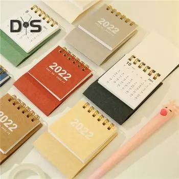 Настольные календари Инновационные ежемесячные страницы Сплошной цветной 2022 Stand Up Table Календарь для школы красный