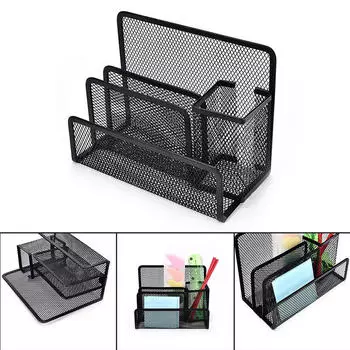 Настольные канцелярские товары, держатель для ручек с сеткой для букв, комбинированный держатель для ручек из колючей проволоки, трехслойный держатель для ручек с сеткой для букв