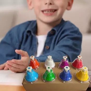 Настольные колокольчики для детей, 8 нот, цветной ручной перкуссионный диатонический набор