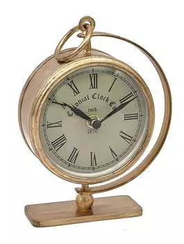 Настольные металлические часы, Латунь (10 см), Iron Table Clock, John Molly Decor&Gifts