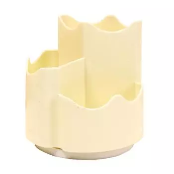 Настольные органайзеры, вращающиеся на 360 градусов, держатель для ручек и карандашей с 3 отделениями, вращающаяся кисточка для макияжа бежевый