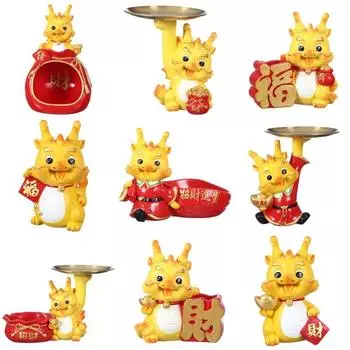 Настольные поделки Декор для рабочего стола Дракон Декоративный держатель для ключей из смолы Подарочная банка для денег Ящик для хранения монет из смолы