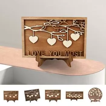 Настольные украшения, дерево, печать, рамка жизни, дизайн, прозрачная гравировка, деревянные таблички, декор, семейный знак, гостиная E