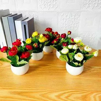 Настольные украшения, яркие красивые водонепроницаемые вечерние искусственные растения для свадьбы, бонсай, имитация цветочного горшка