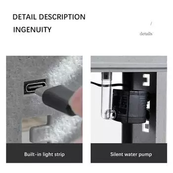 Настольный аквариум с имитацией камня, креативный ландшафтный фильтр для аквариума, бесшумное украшение для аквариума для кормления Betta Koi