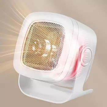 Настольный электрический обогреватель с ручкой, тихий портативный обогреватель для патио, зимний теплый воздуходувка, мини-вентилятор, обогреватель для комнаты, домашнего офиса EU plug белый