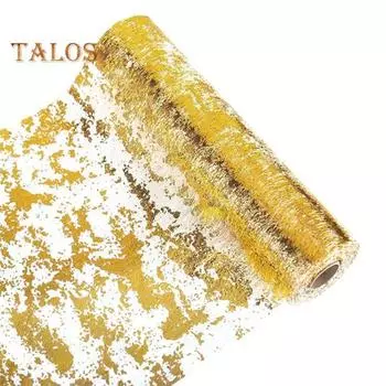 Настольный бегун, прочная тонкая работа, скатерть с золотым блеском для свадеб, рождественских украшений для дома серебряный