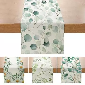 Настольный бегун с ботаническим принтом, летний фермерский дом, деревенский весенний настольный бегун, товары для дома B