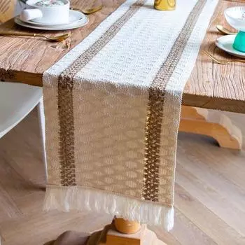 Настольный бегун с кисточками, полый дизайн, защитная скатерть для украшения обеденного стола, фермерского дома 30x120cm