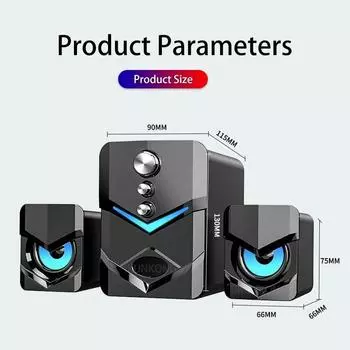 Настольный Bluetooth-динамик — динамик с питанием от USB, вспомогательный разъем 3,5 мм, совместимый с ПК, ноутбуками и мобильными телефонами AUX белый