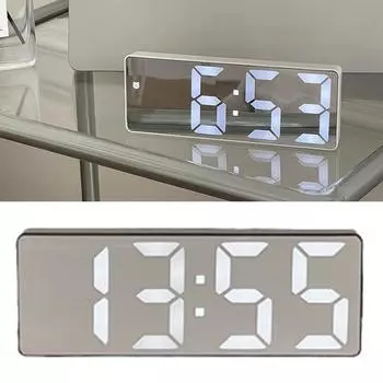 Настольный будильник с цифровым будильником, светодиодный цифровой будильник белый
