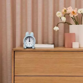 Настольный будильник с кроликом, школьные принадлежности, пластиковый милый мини-металлический будильник для студента чёрный