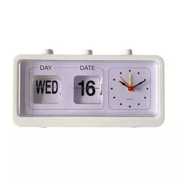 Настольный будильник с ручным календарем Jump Настольный будильник для кабинета офиса Белый белый