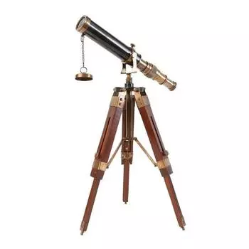 Настольный декор 22,86 см Телескоп Морской подарочный функциональный инструмент Коллекционный подарочный предмет Латунь, дерево Копия подарка для взрослых.