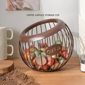 Настольный декоративный стеллаж для кофейного бара, открытая стойка для хранения кофейных капсул, домашнее хранилище для конфет и разных предметов золотистый