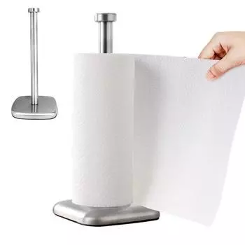 Настольный держатель для бумажных полотенец с устойчивым основанием, полированная поверхность, нержавеющий держатель для рулонов бумажных полотенец для ванной комнаты и кухни