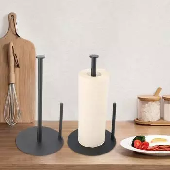 Настольный держатель для бумажных полотенец, стойка для салфеток с нескользящим утяжеленным основанием, прочная кухонная конструкция, держатель для рулонов, стойка для бумаги чёрный
