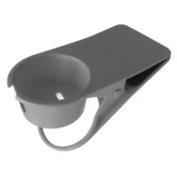 Настольный держатель для чашки, экономящий место, большой многофункциональный настольный зажим, подставка для кружки для бутылки с напитком серый