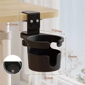 Настольный держатель для чашки, регулируемый держатель для чашки с защитой от проливания, вращающийся на 360 градусов, держатель для чашки с защитой от падения