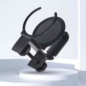 Настольный держатель для чашки с вешалкой для наушников, грузоподъемность 5 кг/11 фунтов, регулируемый зажимной держатель для кофейной кружки с защитой от проливания и вращающейся на 360 градусов рукояткой A чёрный