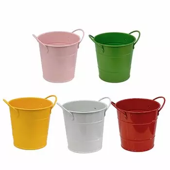 Настольный держатель для карандашей и ручек Iron Art Cute Bucket Shape Многофункциональный органайзер для карандашей и кистей для макияжа H Pink