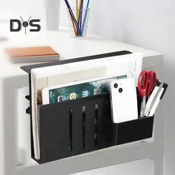 Настольный держатель для ноутбука, без сверления, настольная полка, органайзер для хранения планшетного компьютера, прочная настольная подвесная вертикальная подставка для ноутбука чёрный