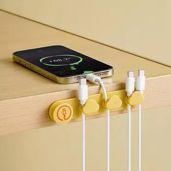 Настольный держатель для проводов, органайзер для кабеля, мягкий эластичный самоклеящийся, простая установка, нескользящий держатель USB-кабеля, пряжка для кабеля передачи данных белый