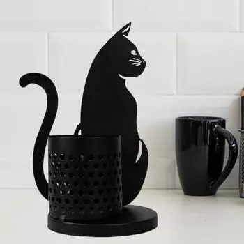 Настольный держатель для ручек, контейнер для кистей для макияжа, креативная форма, нержавеющий, устойчивый к коррозии, многофункциональный органайзер в форме кошки, органайзер для хранения ручек A