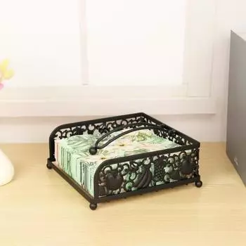 Настольный держатель для салфеток с ветрозащитным утяжеленным рычагом, полый дизайн, фруктовый декор, большая вместимость, обеденная квартира на открытом воздухе