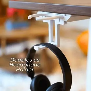 Настольный держатель для стакана, складной держатель для банки, регулируемая многофункциональная сумка, вешалка для наушников, непроливающаяся кружка для кофе, держатель для напитков, настольные принадлежности белый