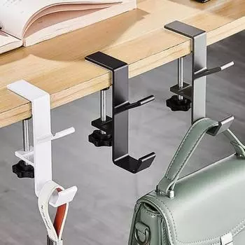 Настольный держатель для сумки, вешалка для рюкзака, прочная несущая нагрузка, нержавеющая, простая установка, универсальное использование, сумка-держатель для наушников серый