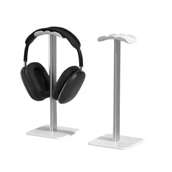 Настольный держатель игровой гарнитуры. Нескользящая подставка. Держатель стойки. Стабильная изогнутая поддержка из алюминиевого сплава. Аксессуары для наушников для ПК-геймера. серебряный
