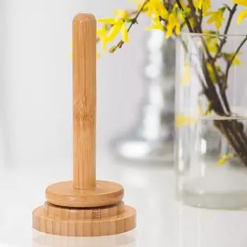 Настольный держатель катушки с пряжей Простая стойка для хранения катушек Вращающийся шарик Деревянный держатель для пряжи Устройство намотки катушки