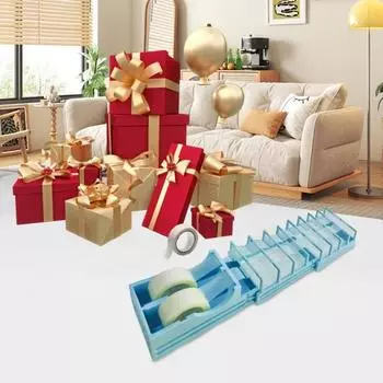 Настольный диспенсер для скотча, выдвижной держатель рулона скотча, двойной диспенсер для рулона скотча для упаковки, скрапбукинга, подарков для любителей рукоделия 1pc зелёный