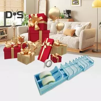 Настольный диспенсер для скотча, выдвижной держатель рулона скотча, двойной диспенсер для рулона скотча для упаковки, скрапбукинга, подарков для любителей рукоделия 1pc зелёный