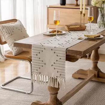 Настольный флаг, чайный флаг, ткань, простая скатерть для обеденного стола, легкая роскошная обеденная скатерть, хлопковая льняная скатерть 33*185cm коричневый