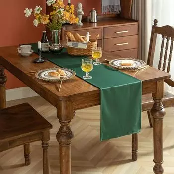 Настольный флаг, китайская сплошная цветная ткань, художественная скатерть, длинная полоса, офисная выставочная скатерть, украшение для дома, скатерть, настольный флаг 33*183CM