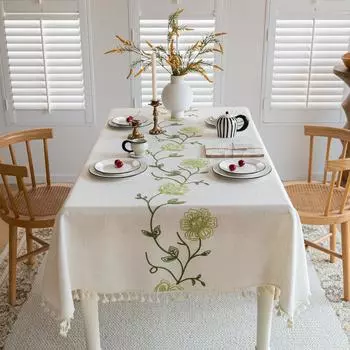 Настольный флаг, праздничное украшение, атмосфера, длинная скатерть с бахромой, тканый жаккардовый чехол для журнального столика 100*140cm