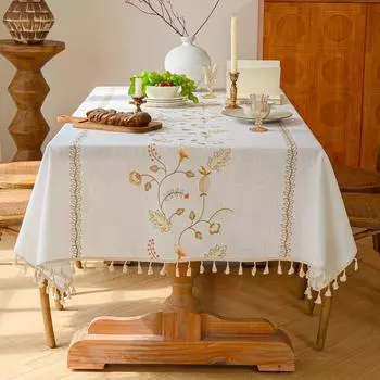 Настольный флаг, праздничное украшение, атмосфера, длинная скатерть с бахромой, тканый жаккардовый чехол для журнального столика 100*140cm