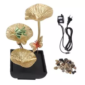 Настольный фонтан, 3-х уровневый фонтан с потоком воды и камнями, декоративный пейзаж для гостиной, офиса