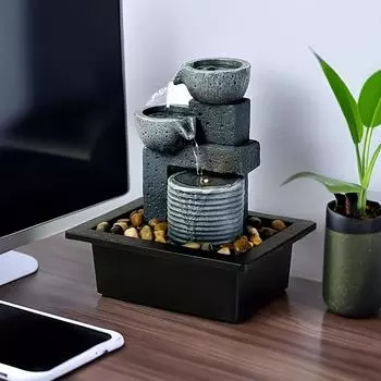 Настольный фонтан для релаксации, настольный фонтан, домашний фонтан-водопад для стола, офиса, гостиной, домашнего декора