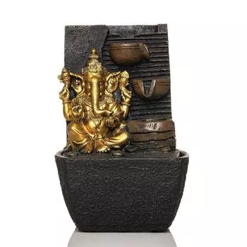 Настольный фонтан из полирезины для помещений и улицы со светодиодными лампами, украшение для дома, подарочный подарок