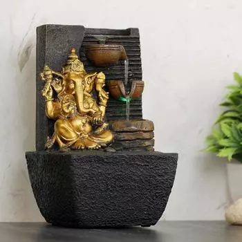 Настольный фонтан из полирезины для помещений и улицы со светодиодными лампами, украшение для дома, подарочный подарок